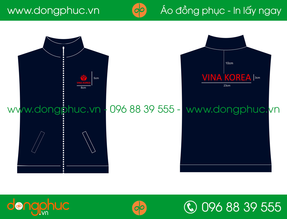 Áo khoác gió đồng phục công ty VINA KOREA